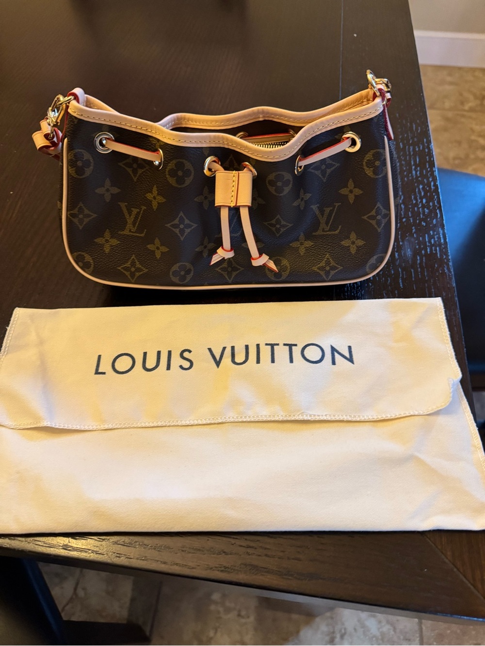 New Monogram Canvas Small Shoulder Bag in Brown